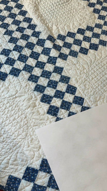 Indigo Triple Irish Chain Quilt
