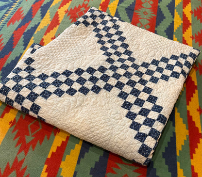 Indigo Triple Irish Chain Quilt