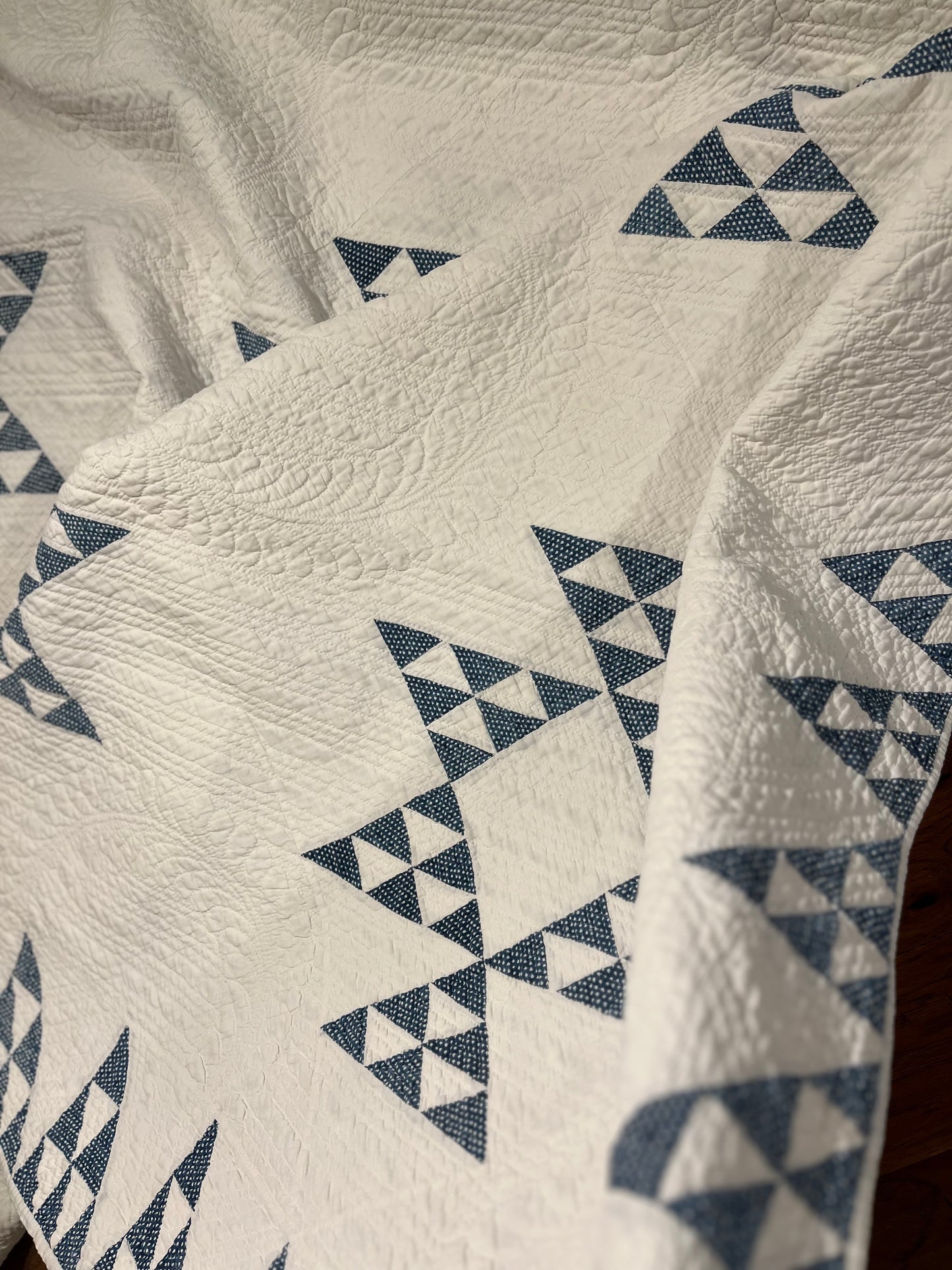 Early Double X Indigo Quilt