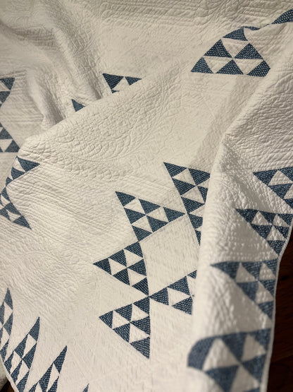 Early Double X Indigo Quilt
