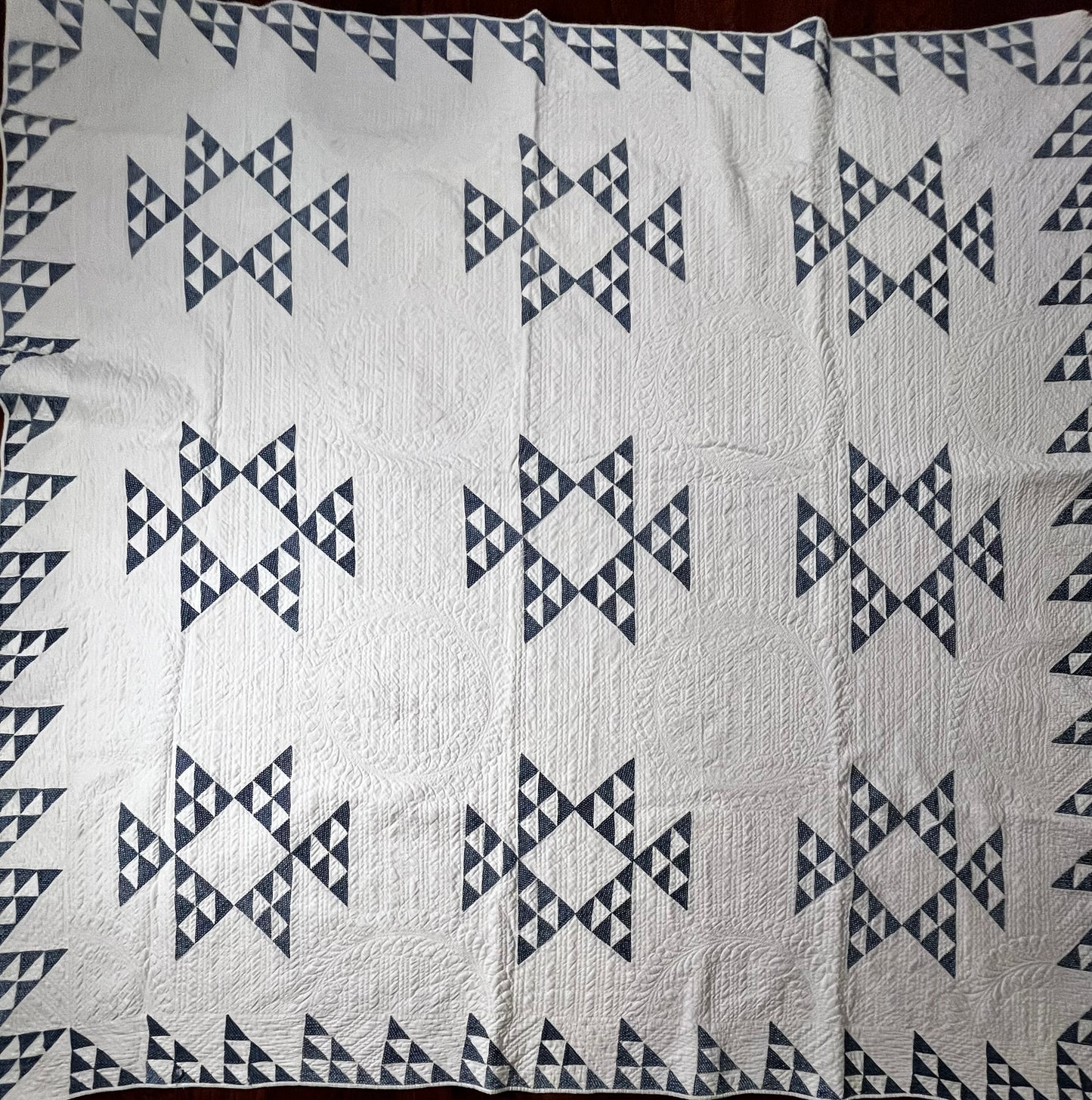 Early Double X Indigo Quilt