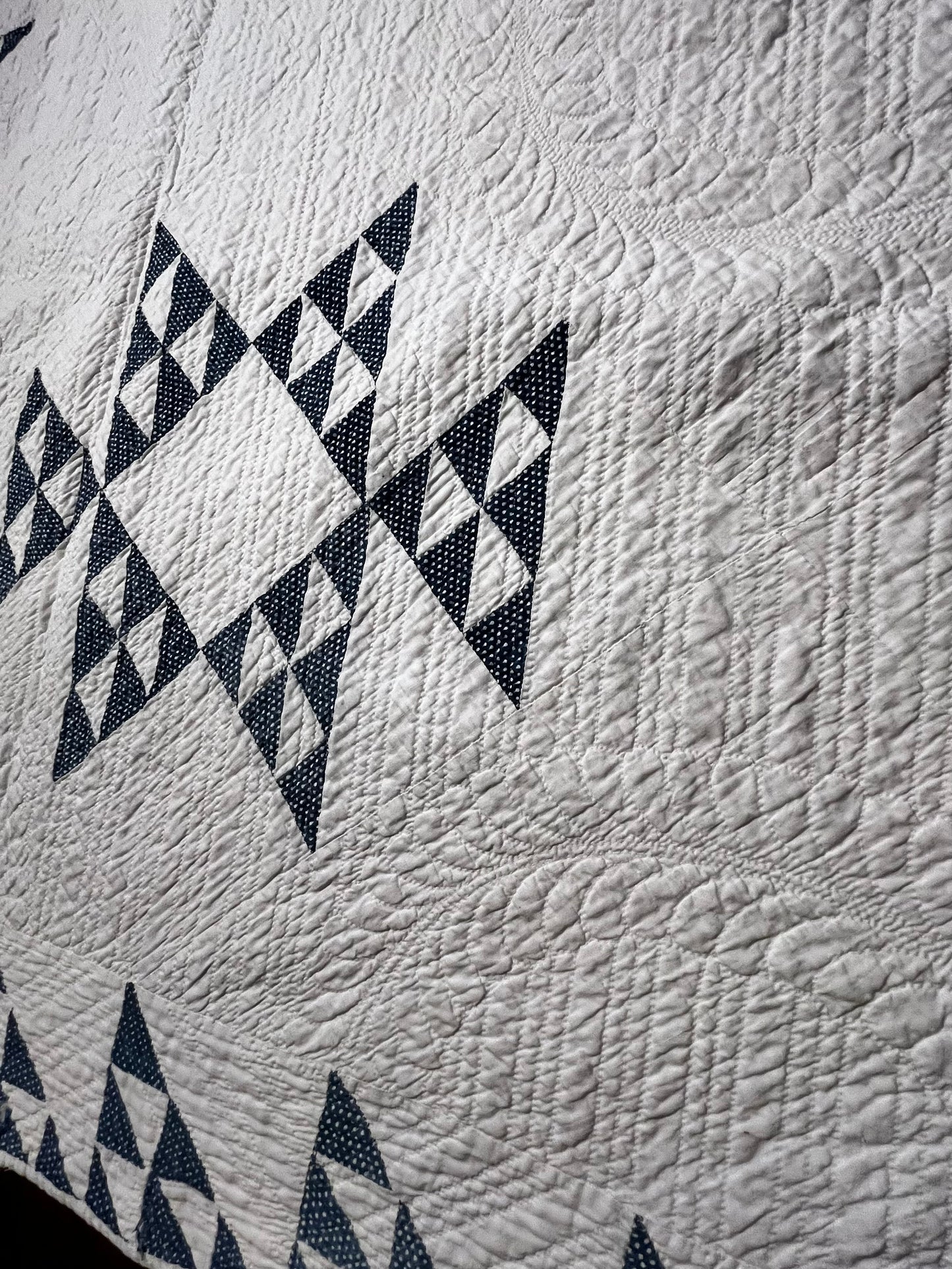 Early Double X Indigo Quilt
