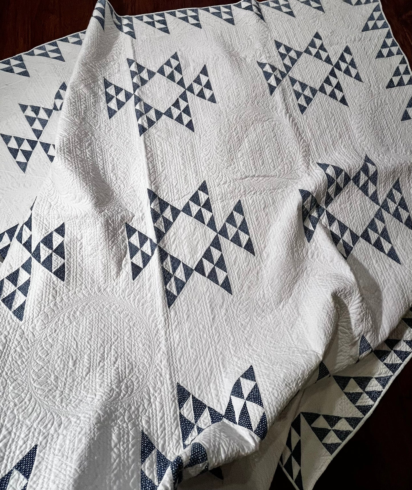 Early Double X Indigo Quilt