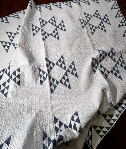 Early Double X Indigo Quilt