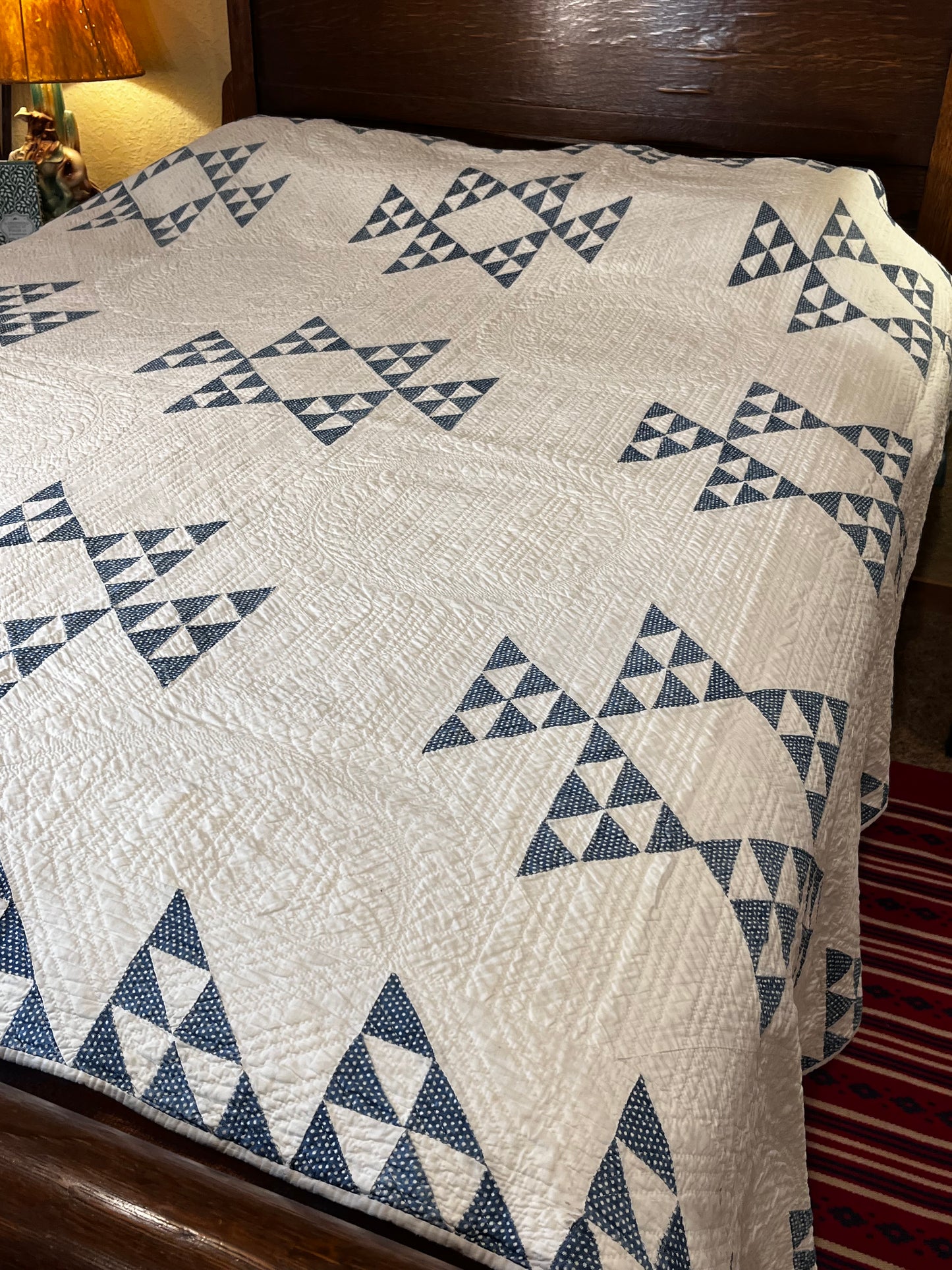 Early Double X Indigo Quilt