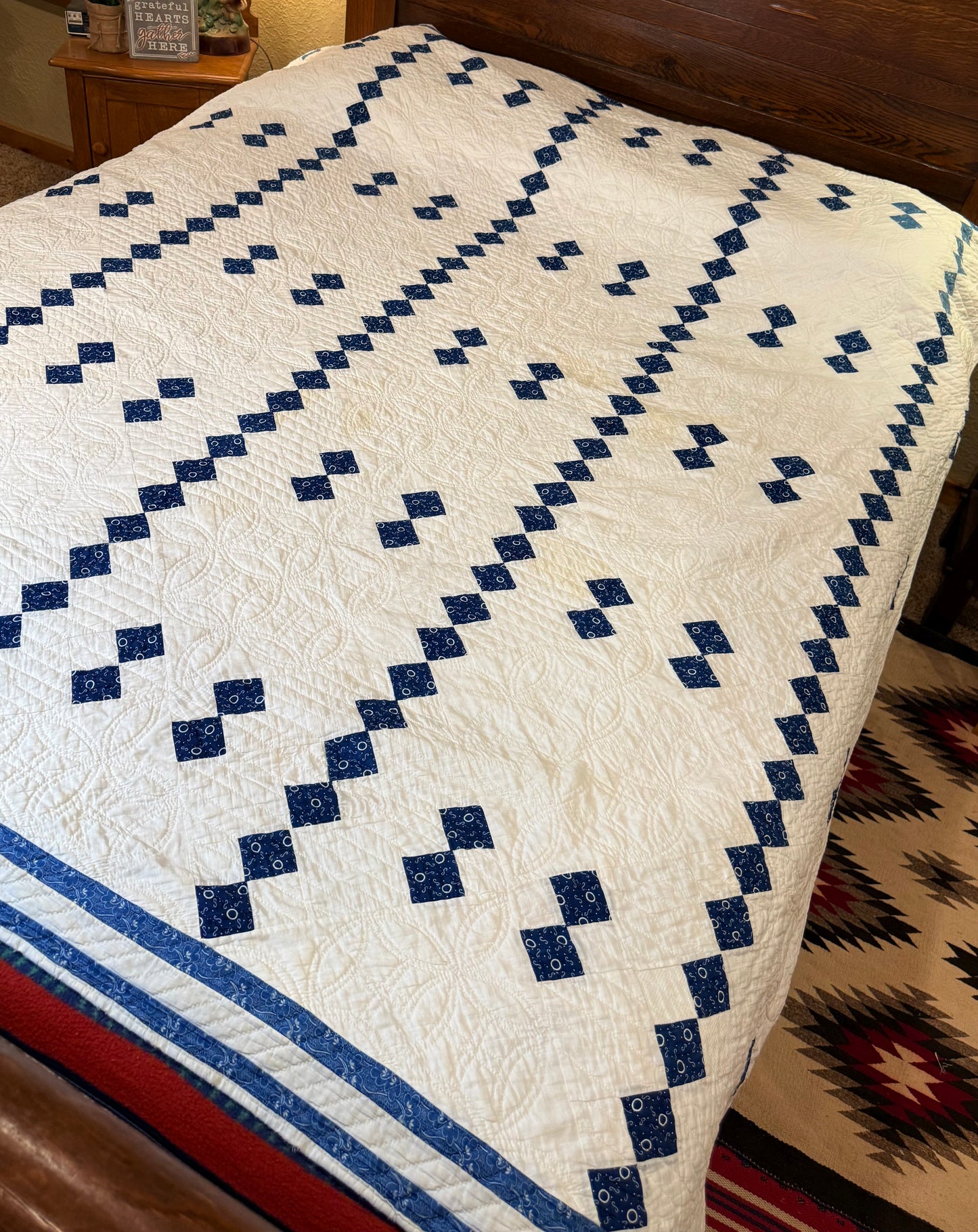 Early Indigo 9 Patch 4 Patch Quilt