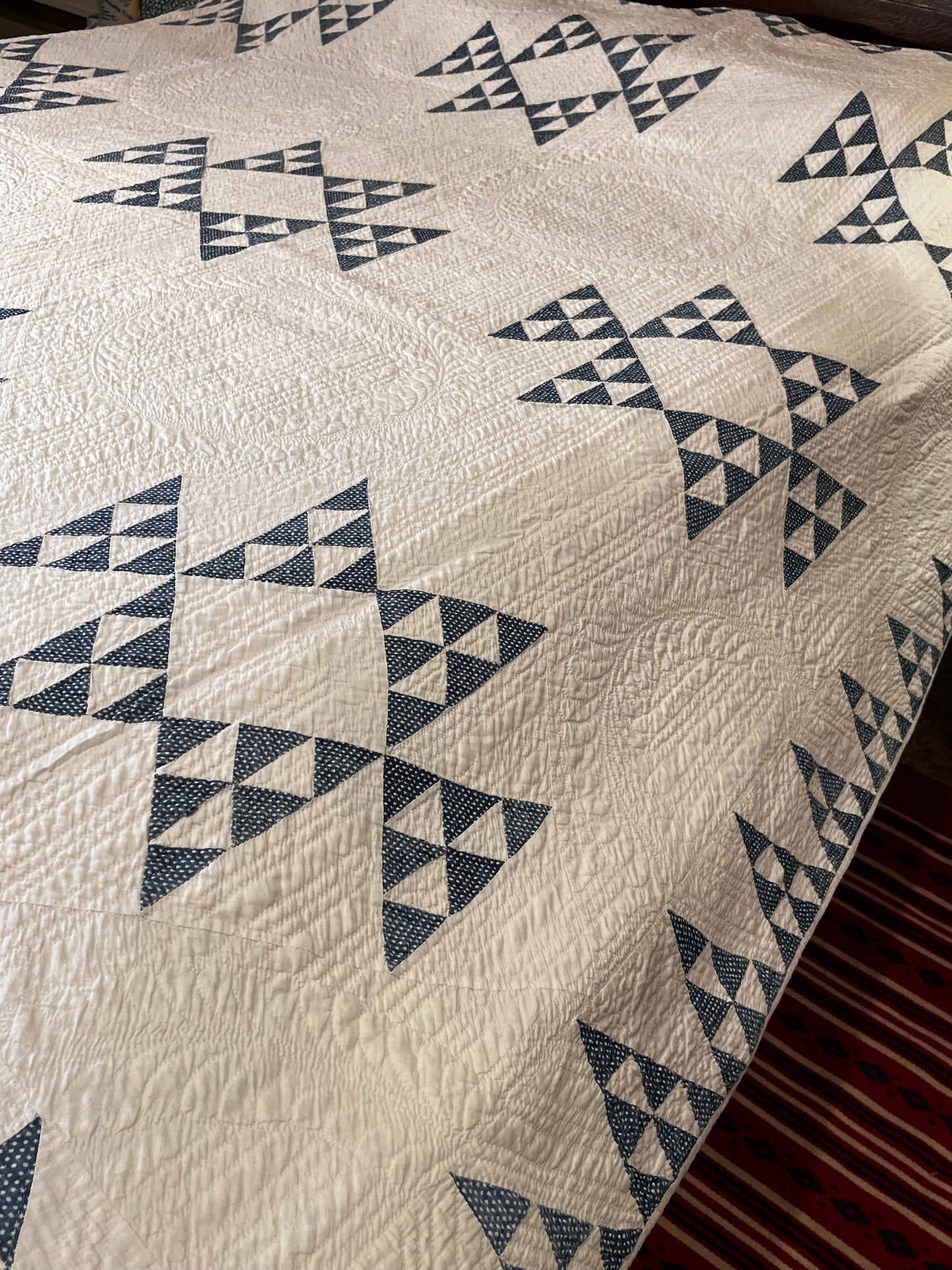 Early Double X Indigo Quilt