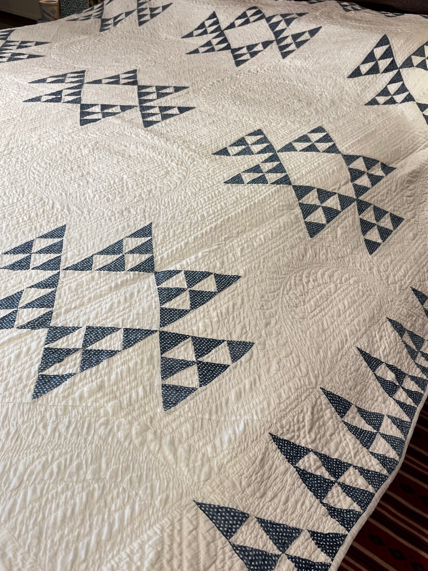 Early Double X Indigo Quilt