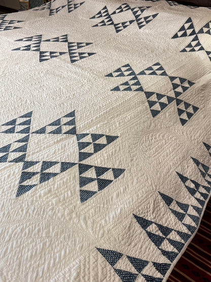 Early Double X Indigo Quilt