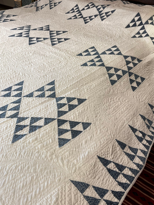 Early Double X Indigo Quilt