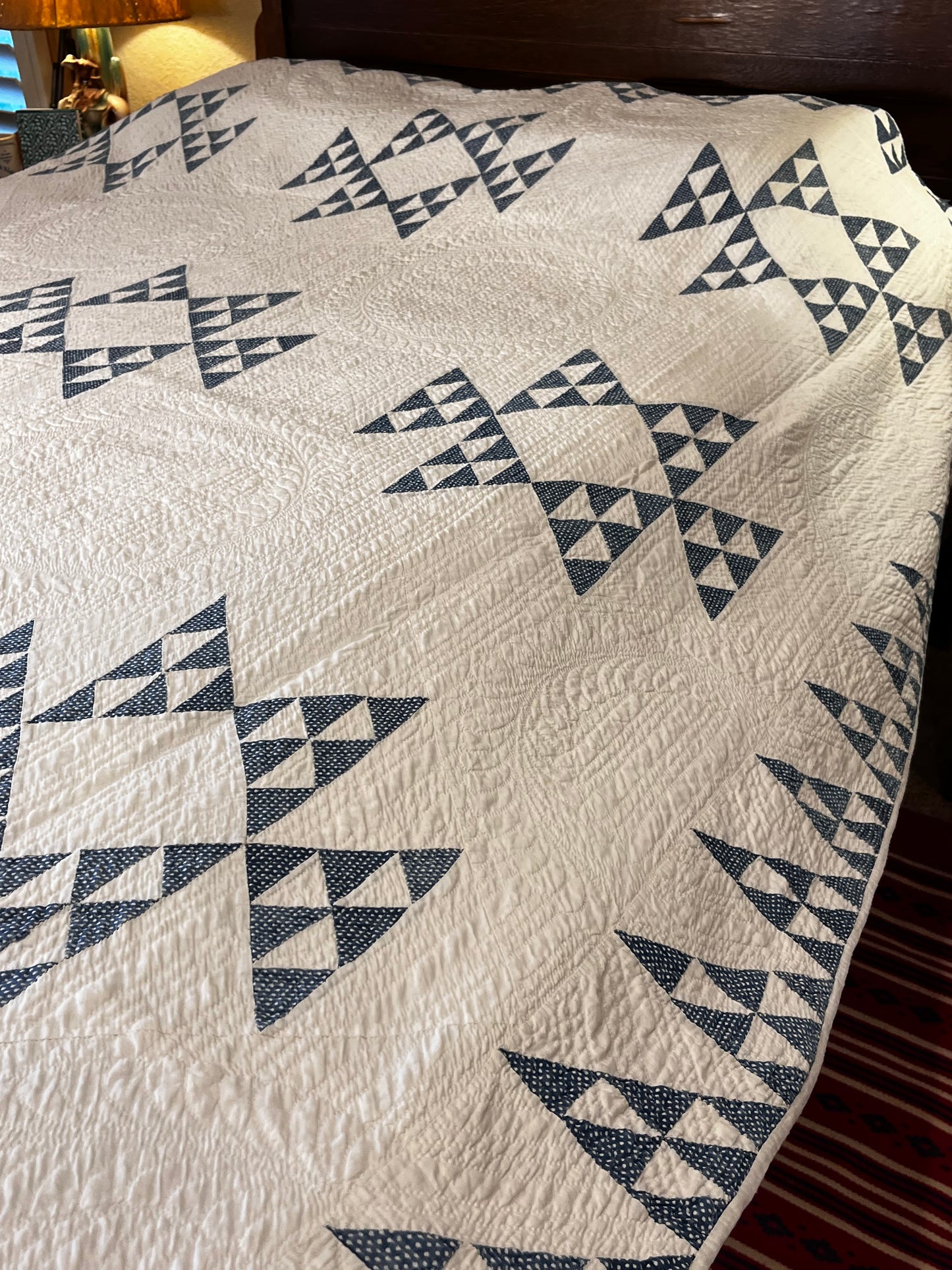 Early Double X Indigo Quilt