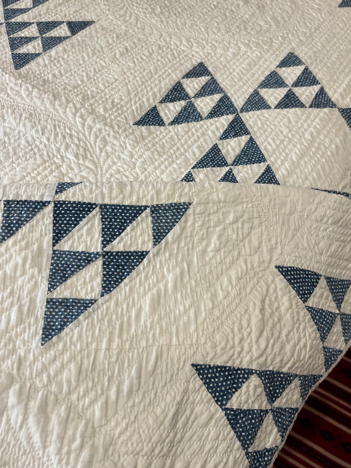Early Double X Indigo Quilt