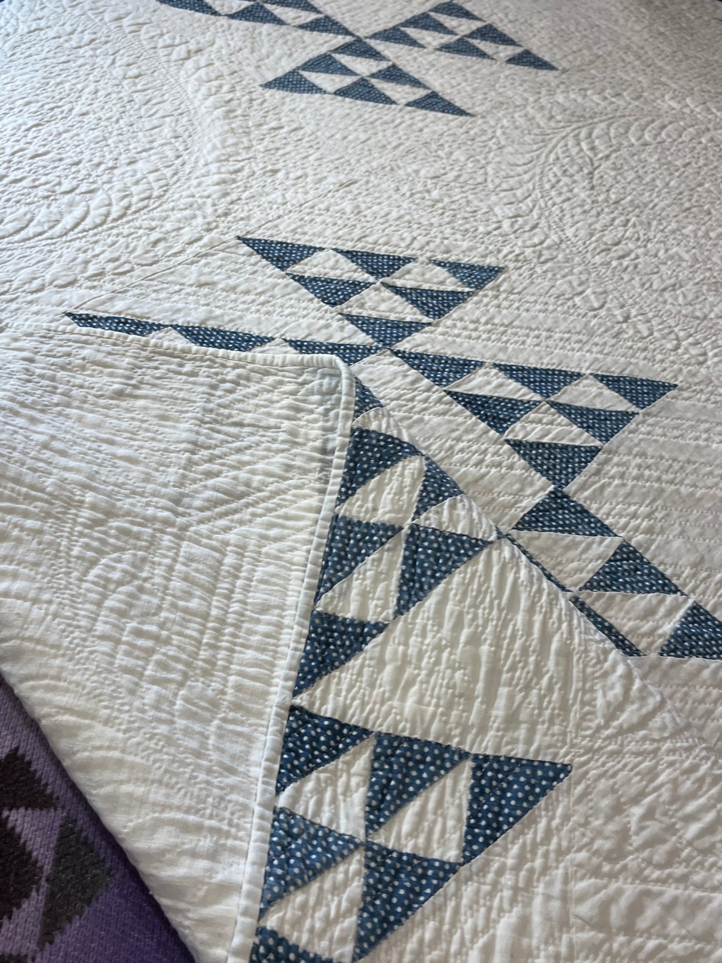 Early Double X Indigo Quilt