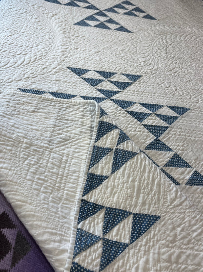 Early Double X Indigo Quilt