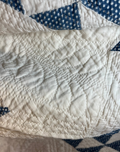 Early Double X Indigo Quilt