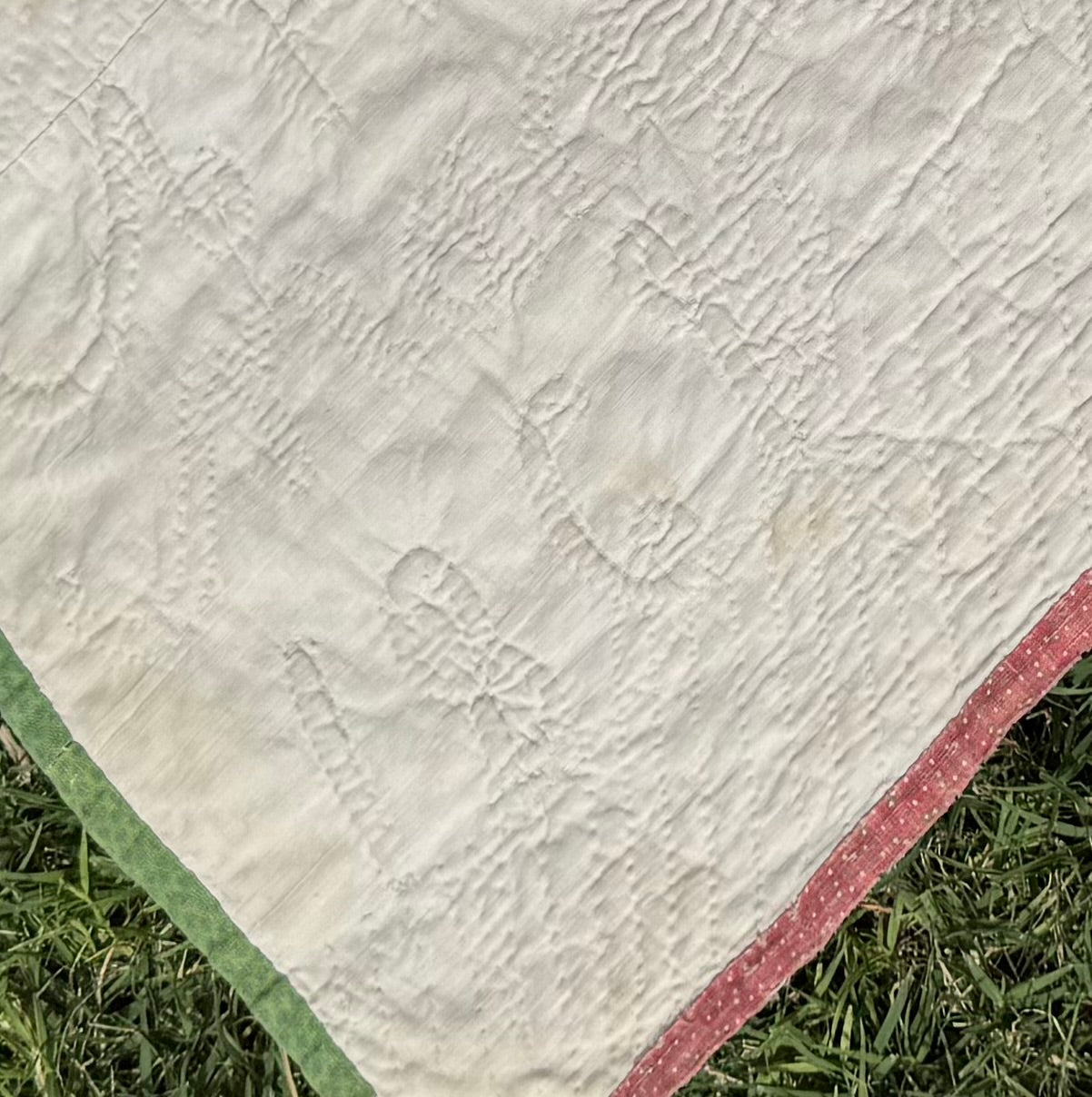 Ohio Stars Signed And Dated Trapunto Quilt 1869