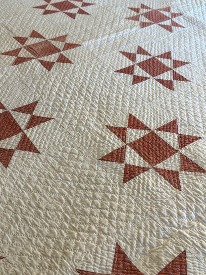Ohio Stars Signed And Dated Trapunto Quilt 1869