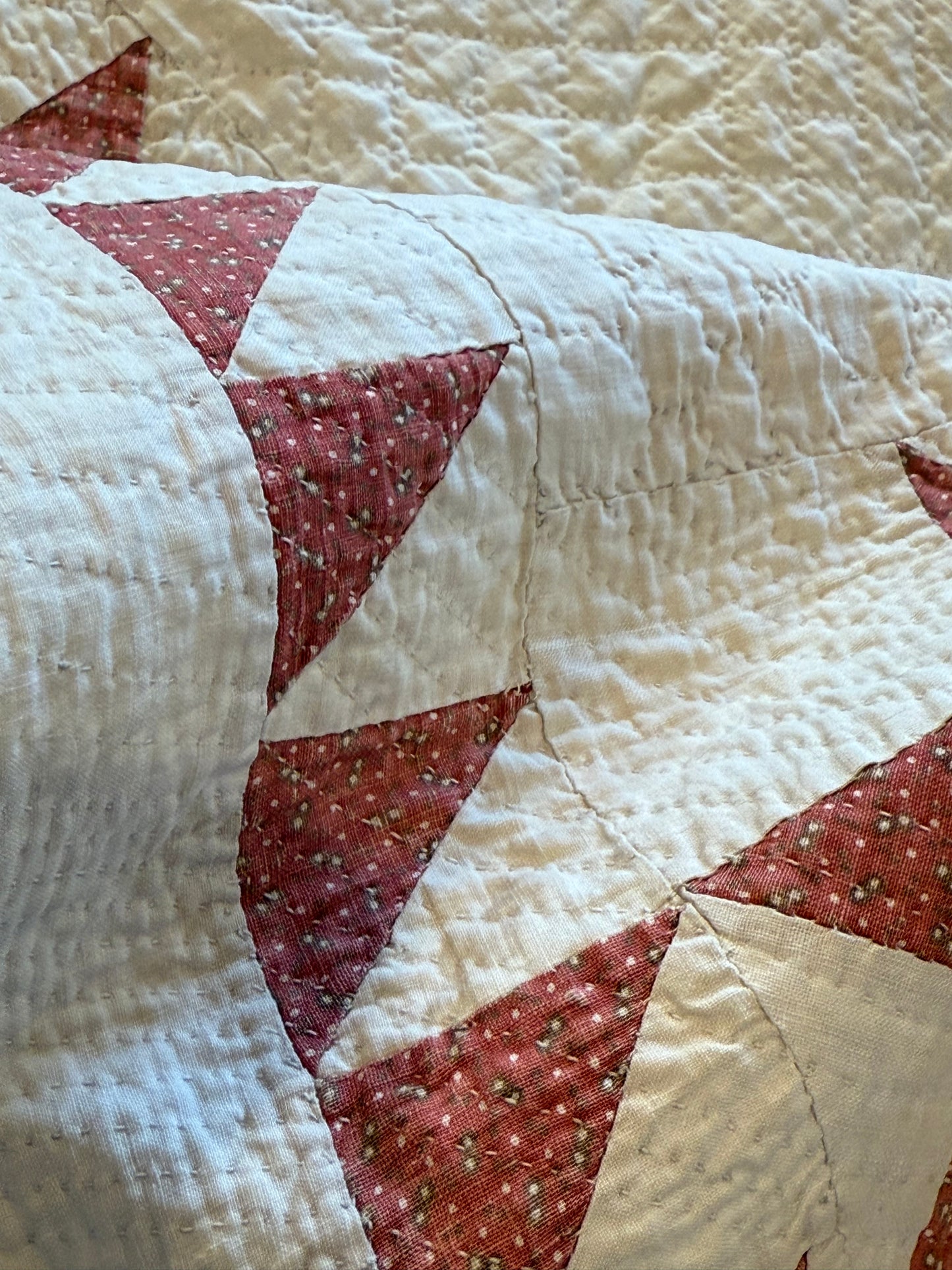 Ohio Stars Signed And Dated Trapunto Quilt 1869