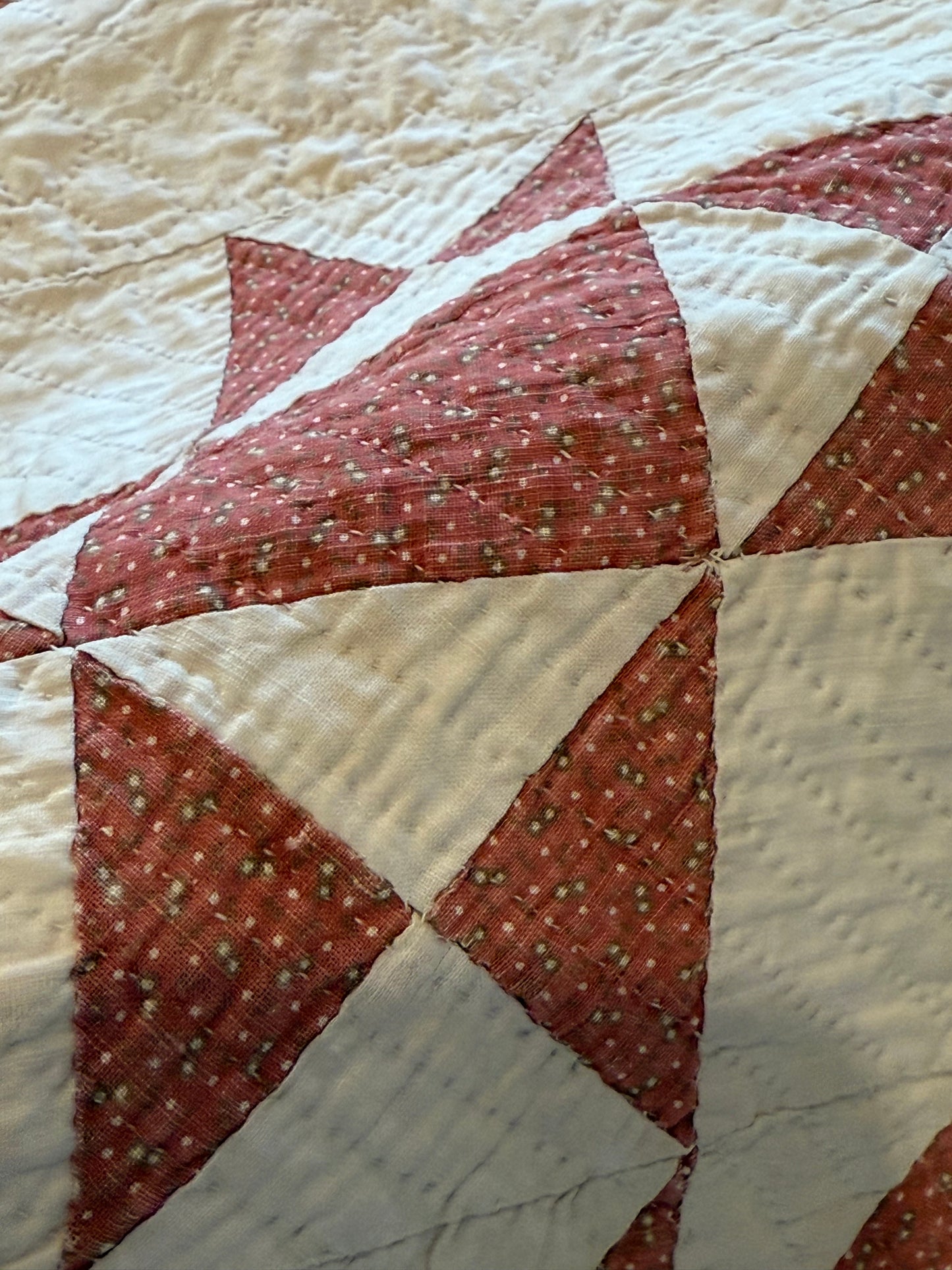 Ohio Stars Signed And Dated Trapunto Quilt 1869