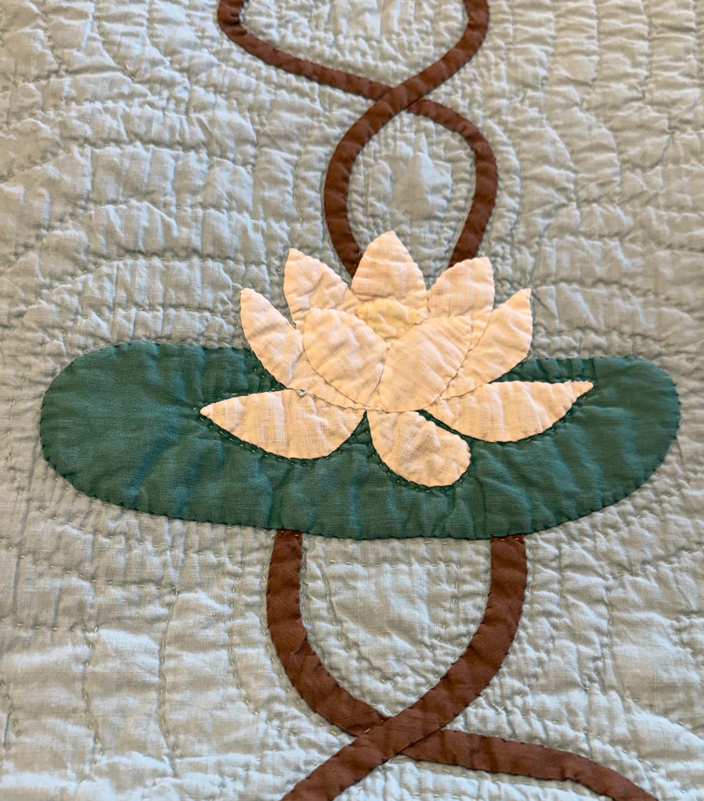 Signed and Dated Mountain Mist Water Lillies Quilt