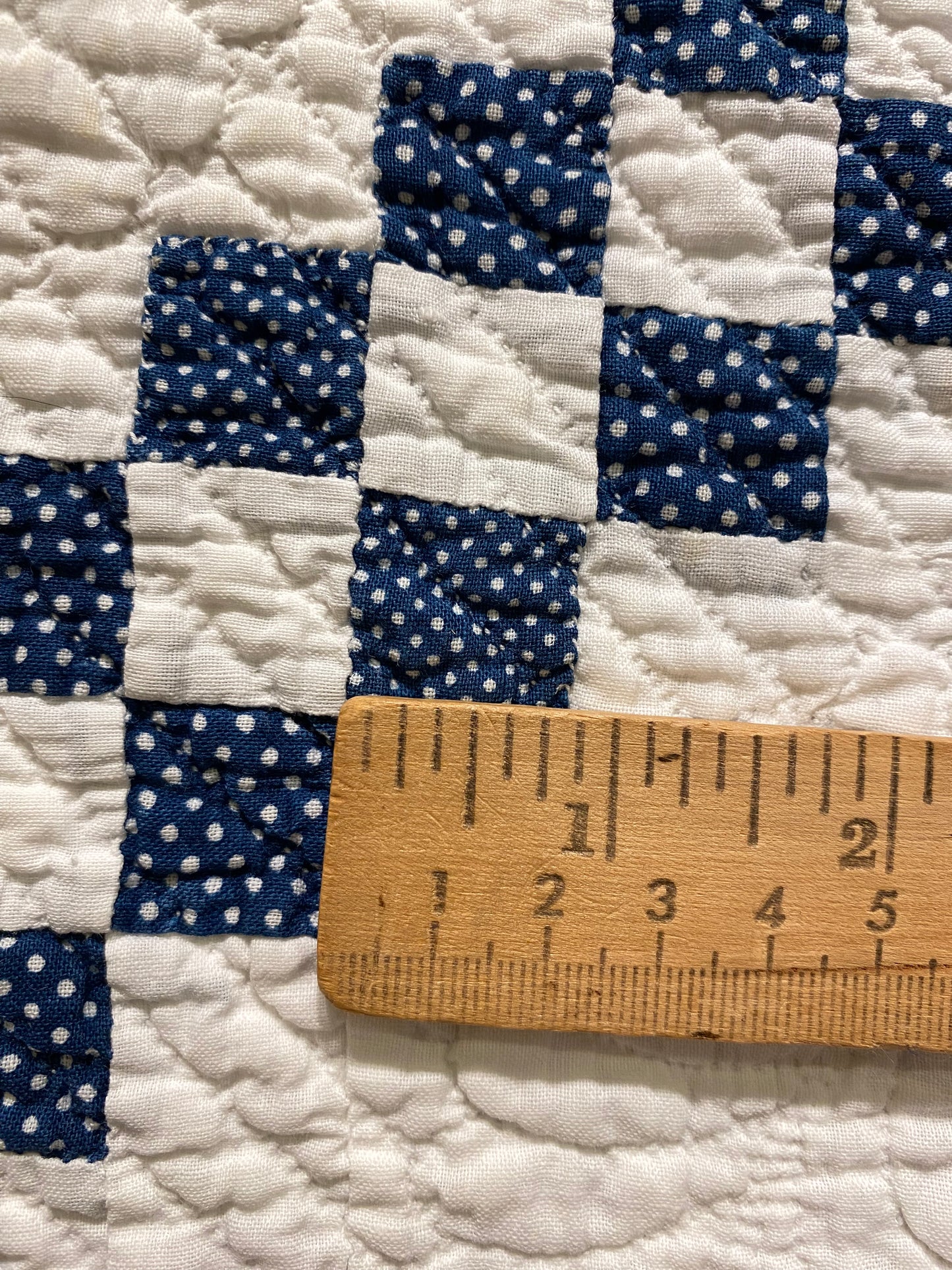 Indigo Blue and White Double Irish Chain Quilt