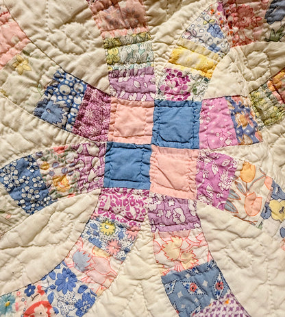 Smaller Scale Double Wedding Ring Quilt- Dated / Initials