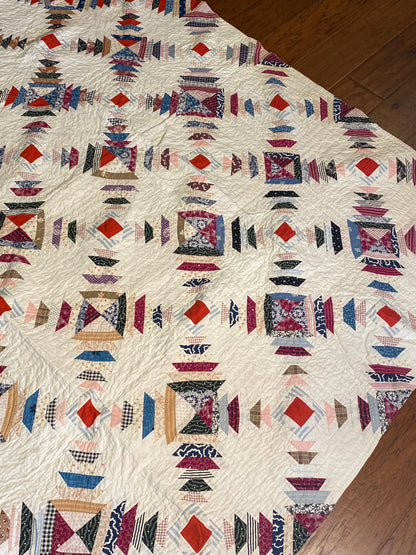 Pineapple Log Cabin Summer Quilt