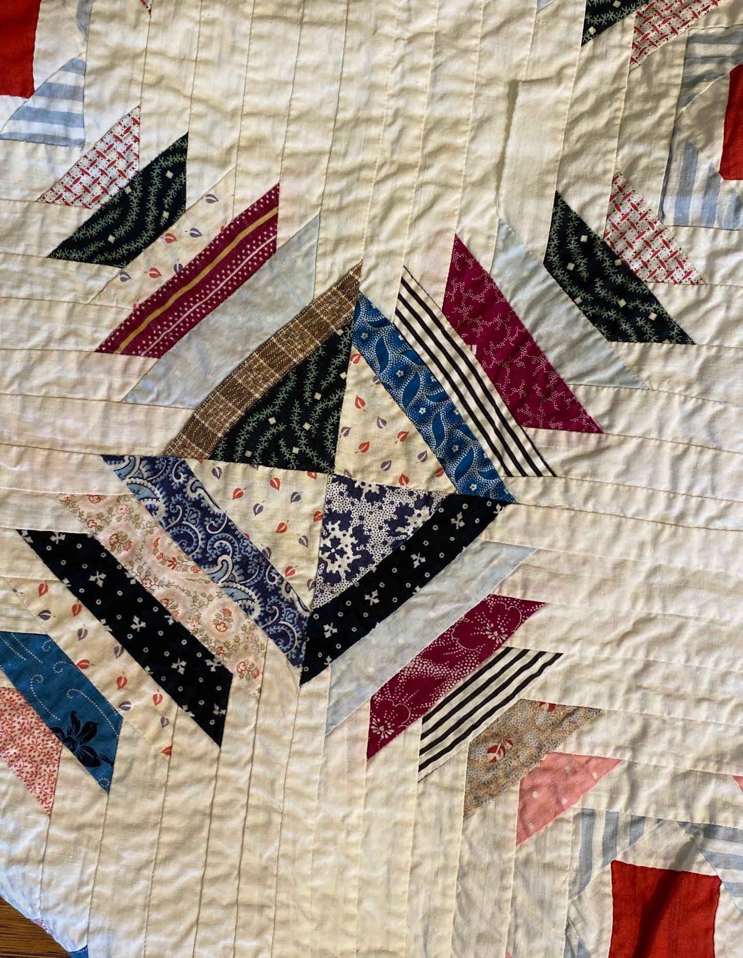 Pineapple Log Cabin Summer Quilt