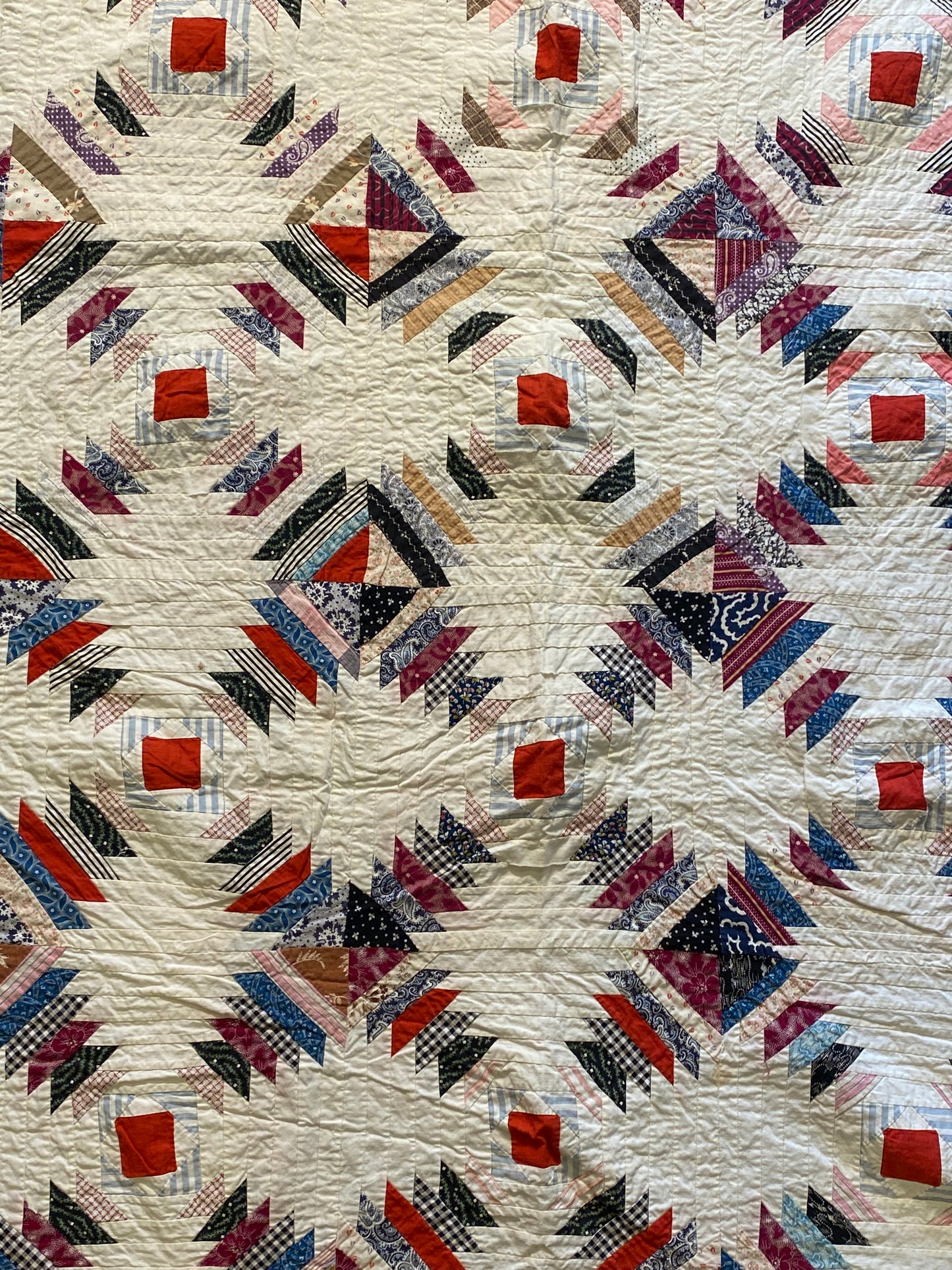 Pineapple Log Cabin Summer Quilt