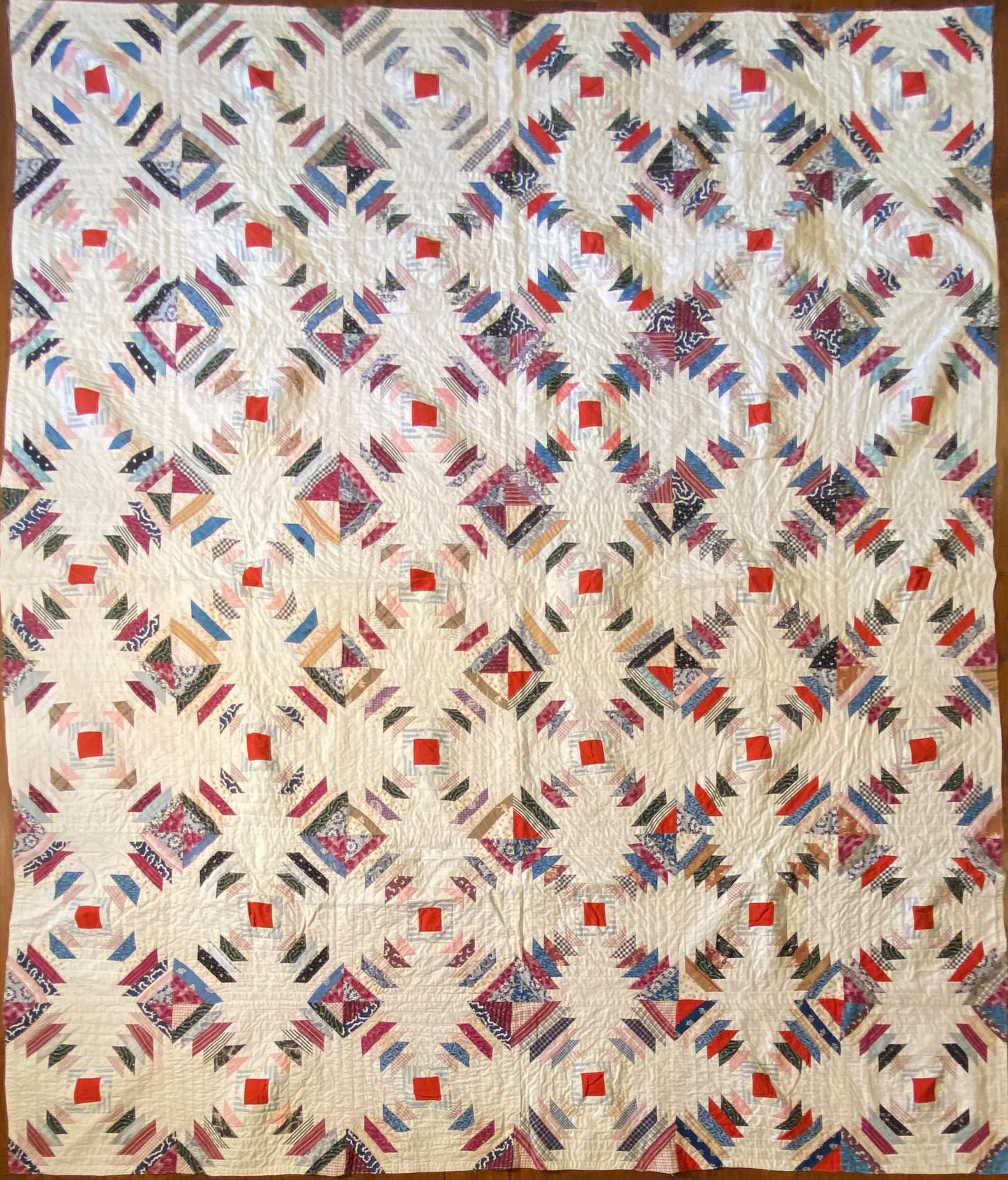 Pineapple Log Cabin Summer Quilt