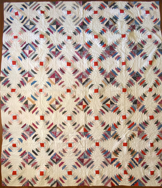 Pineapple Log Cabin Summer Quilt