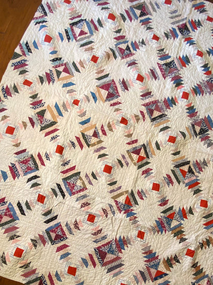 Pineapple Log Cabin Summer Quilt