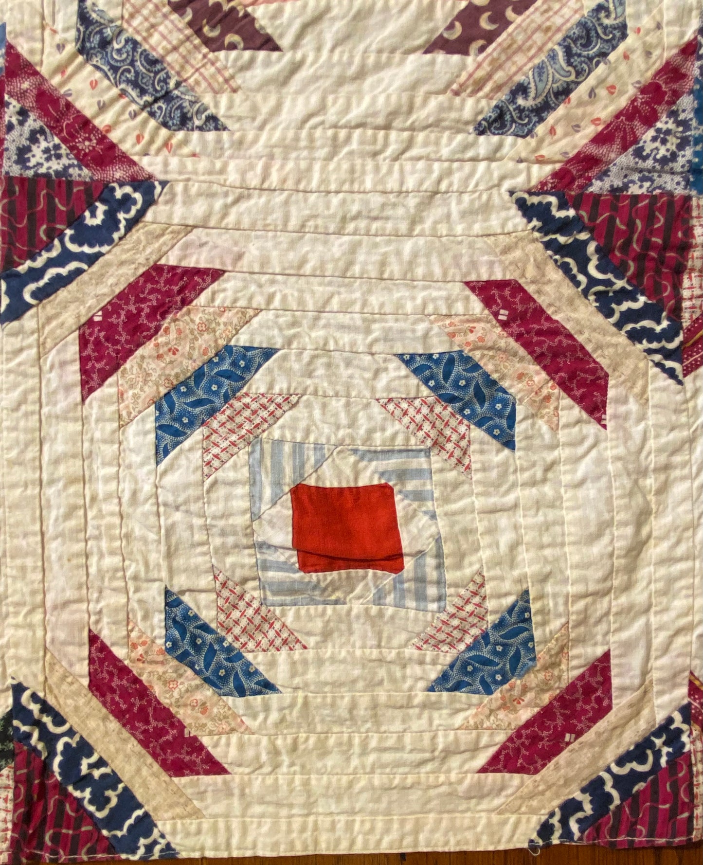 Pineapple Log Cabin Summer Quilt