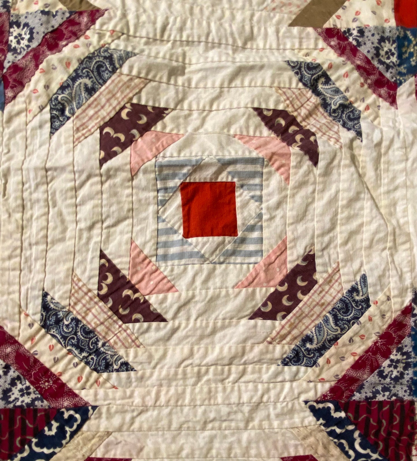 Pineapple Log Cabin Summer Quilt