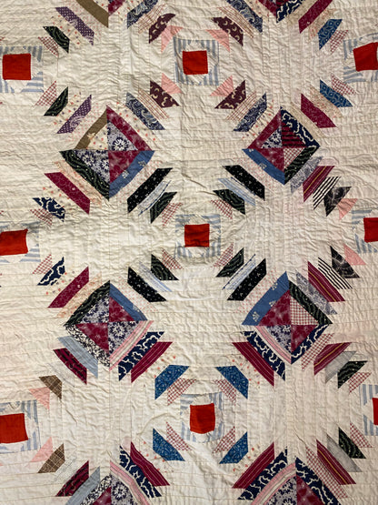 Pineapple Log Cabin Summer Quilt