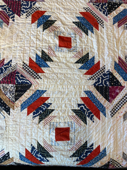 Pineapple Log Cabin Summer Quilt