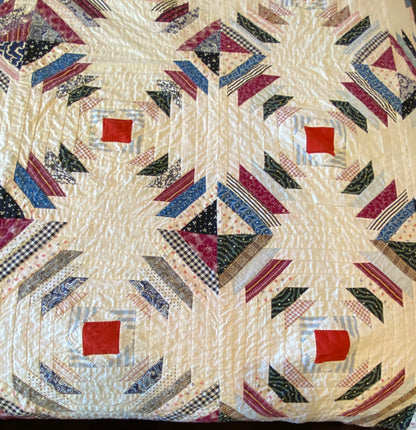 Pineapple Log Cabin Summer Quilt