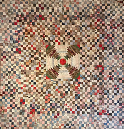 Pineapple Windmill Blades Medallion with Patchwork Quilt