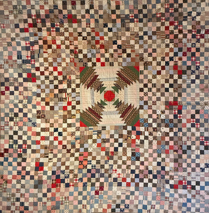 Pineapple Windmill Blades Medallion with Patchwork Quilt