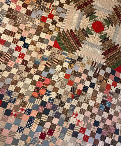Pineapple Windmill Blades Medallion with Patchwork Quilt