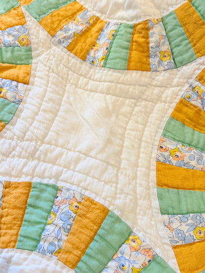 Unique Double Wedding Ring Qult-Color