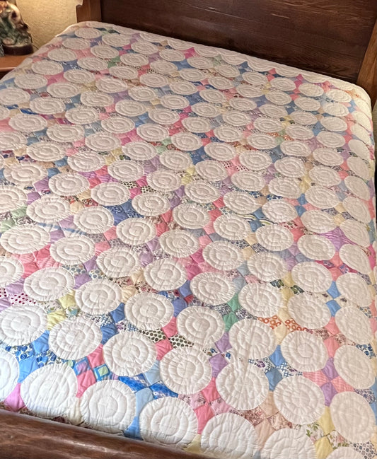 Colorful Snowball Vintage Quilt