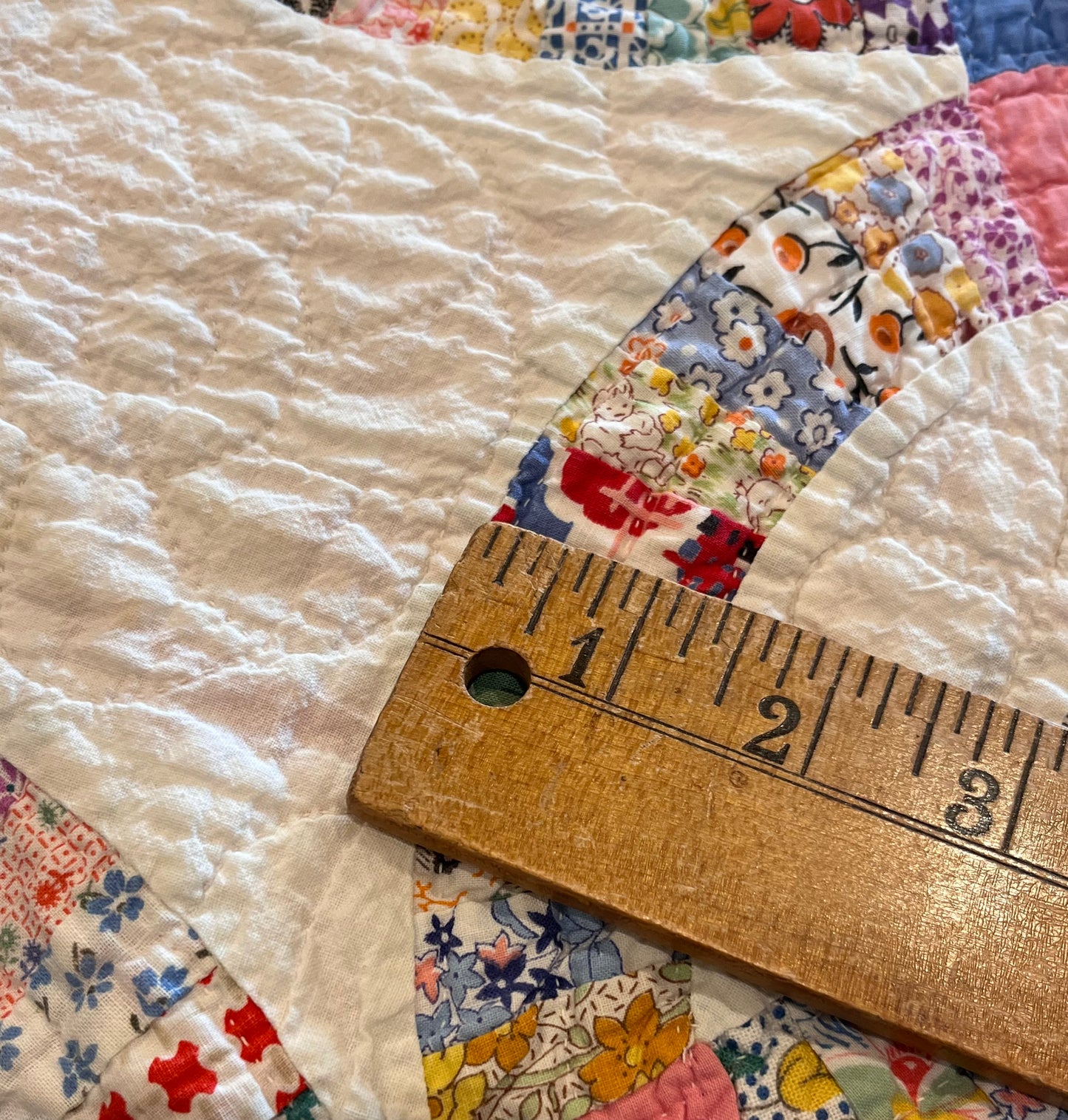Small Pieced Double Wedding Ring Quilt