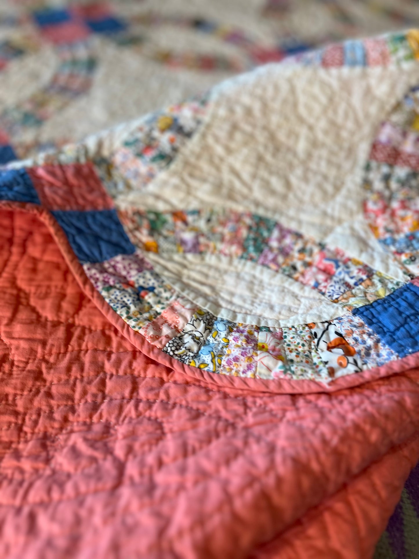 Small Pieced Double Wedding Ring Quilt