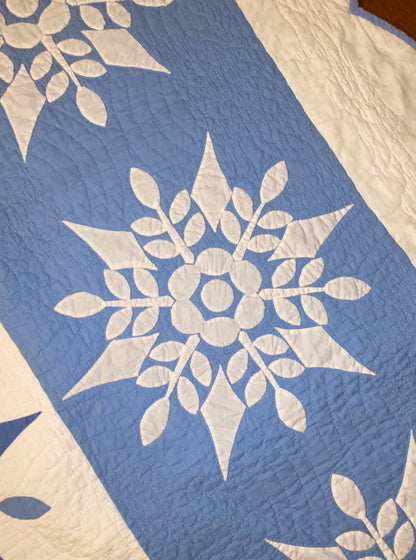 Blue and White Snowflake Quilt