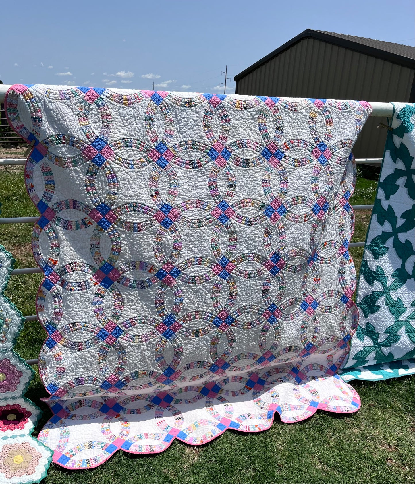 Small Pieced Double Wedding Ring Quilt