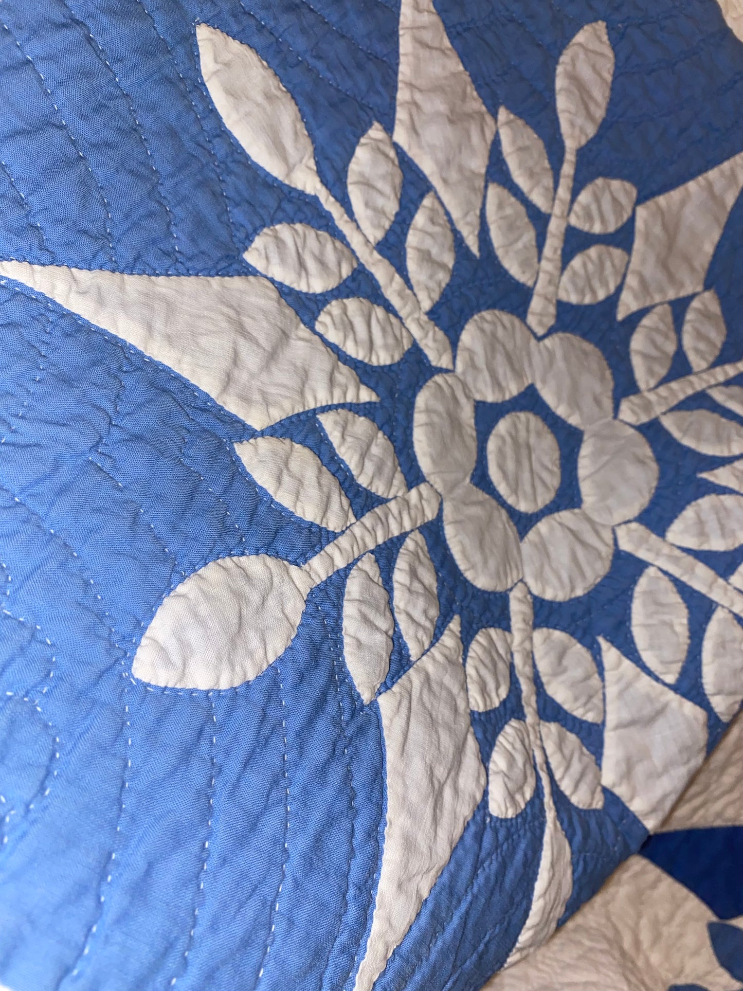 Blue and White Snowflake Quilt