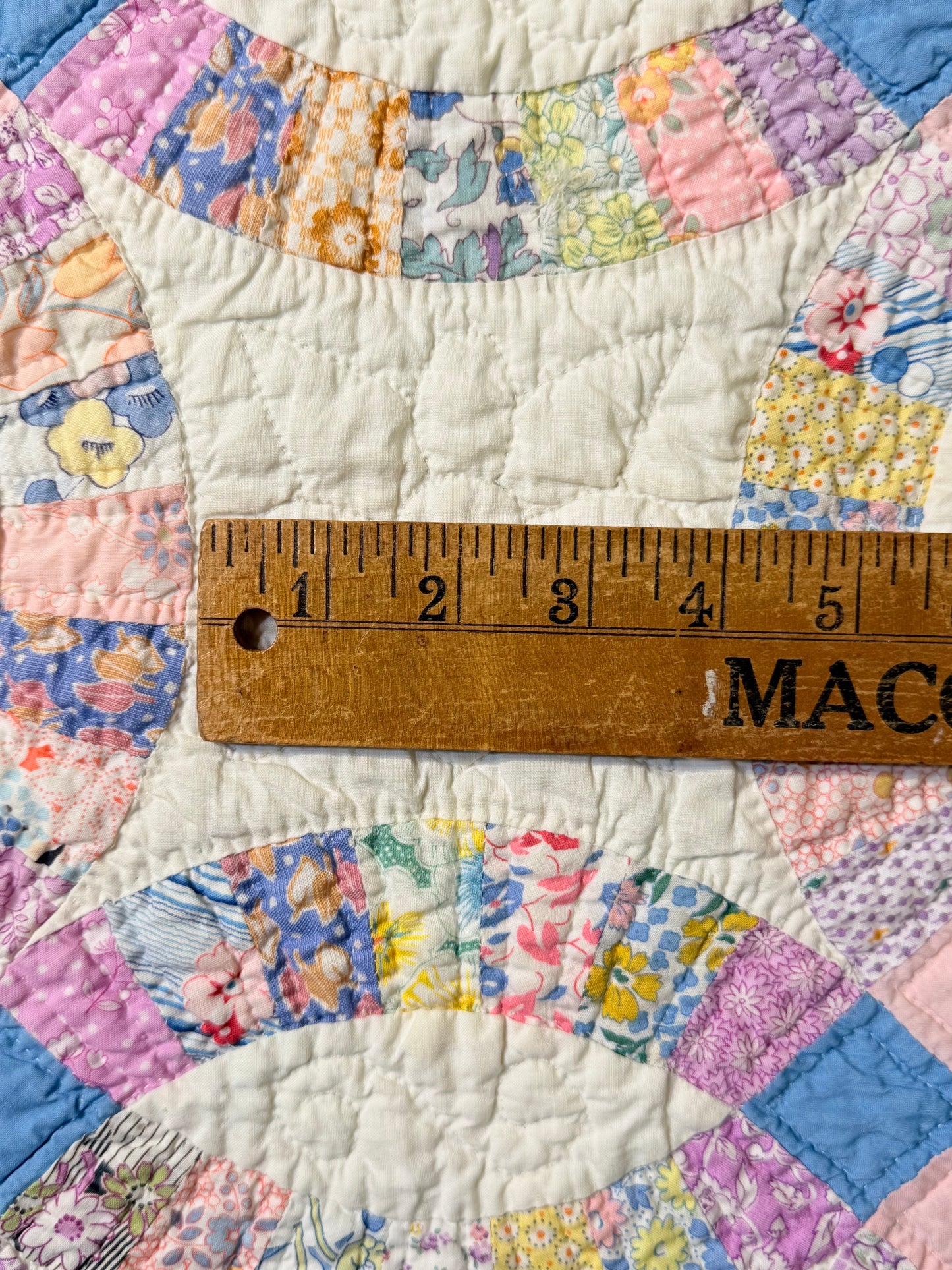 Smaller Scale Double Wedding Ring Quilt- Dated / Initials