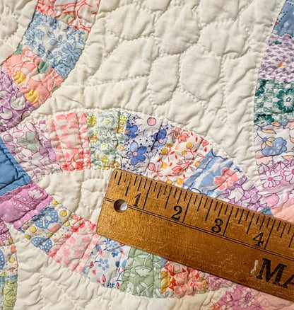 Smaller Scale Double Wedding Ring Quilt- Dated / Initials
