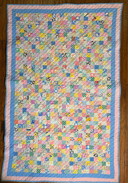 Charming Scrappy One Patch Crib/Wall Quilt